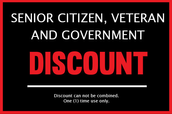 Senior Citizen, Veteran and Government Discount